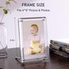 Acrylic Picture Frame 4x6, 2 Pack of Clear Magnetic Picture Frame with Diamond-Edge Design for Portrait or Landscape Display-Modern Frameless Lucite