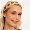 Grommet Hollowed Out Eyelets Headband Cashew Pattern Punk Headwrap Yoga Elastic Hair Band  Sports