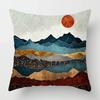 Nordic Mountains Sunrise Whale Metal Painting Pillowcase Sofa Decoration Cushion Cover  Home Decoration Cushion Cover