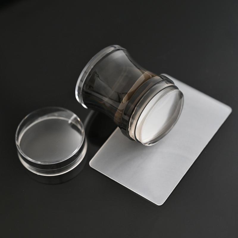

Nail Art Stamper Clear Jelly Silicone Head Manicure Scraper Nail Stamp Scraper Stamping Polish Print Diy Manicure Tool Black
