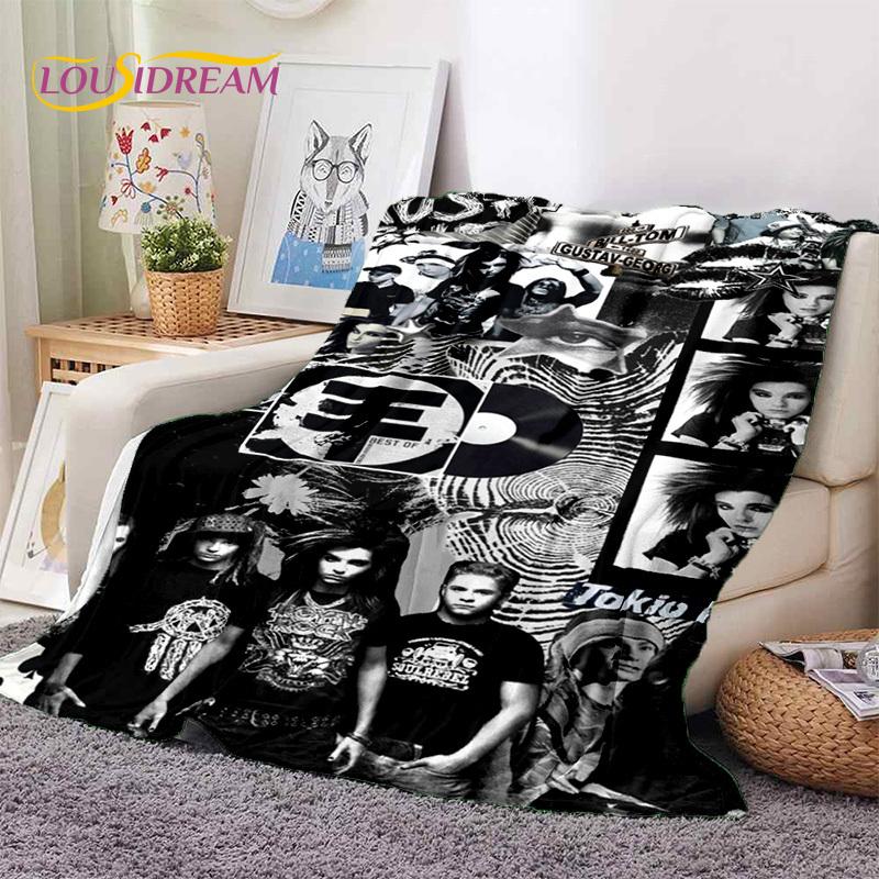 3D Rock Band Tokio Hotel Bill Kaulitz Soft Flannel Blankets,Throw Blanket Comfortable Blanket for Picnic Beds Sofa Home Bedroom