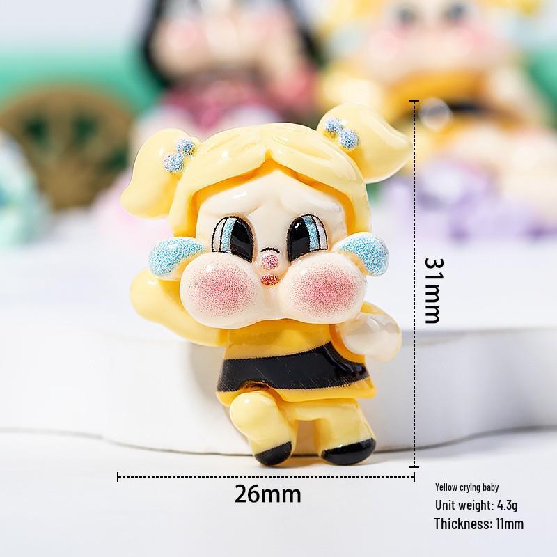 Crying Baby Resin Accessories: Cartoon Cream Glue Phone Case Patches, Kids' Hair Accessories, Fridge Magnets & Decoration Materials