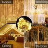 Solar Curtain String Lights Outdoor Waterproof 8 Lighting Modes Curtain Fairy Lights For Wedding Party Decoration