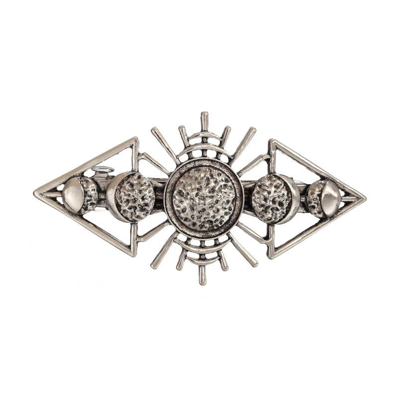 Viking Retro Moon Hair Clip Headdress - Nordic Fashion Hair Accessory