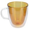 2Layer Cylindrical Coffee Cup HeatResistant Transparent Milk Mug for Home School  (Lake Green Liner )