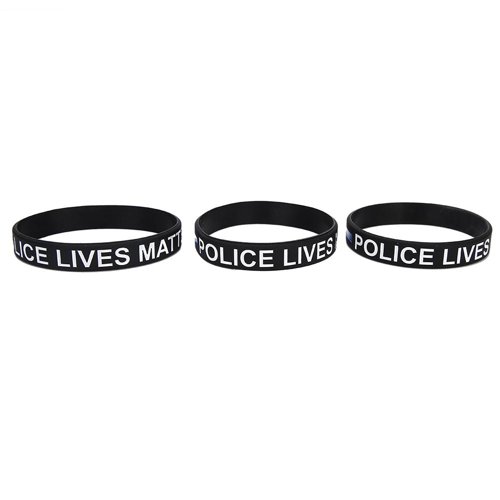 3 stuks Modieuze Siliconen Polsband Slijtvast Elastische Armband met Letter Decoratie