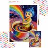 5D Diamond Painting Kit Joy Coffee Cup Rainbow Home Decor, Perfect Holiday Gift