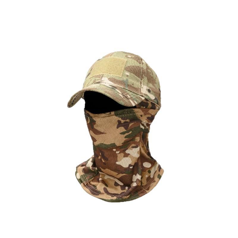 Camouflage baseball cap mask set tactical outdoor hiking, mountain climbing, fishing, sun protection, duckbill cap