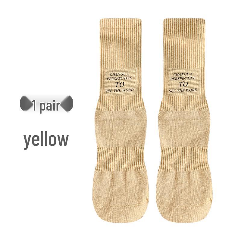Chaussettes de Yoga Mi-Mollet Antidérapantes pour Femmes pour Saut à la Corde en Intérieur et Pilates - Printemps/Automne