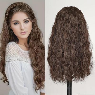24 Inches Headband Wig Long Wavy Hoop Wig One Piece Synthetic Wig Beginners Friendly Daily Party Cosplay Wigs For Women