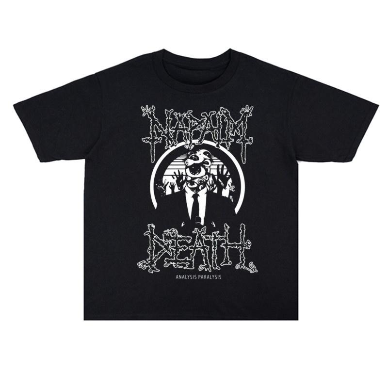 2025 Sommar Rock Napalm Death Band Tryckt Bomull Herr- och Dam T-shirt Hög Kvalitet Kortärmad Herr T-shirt