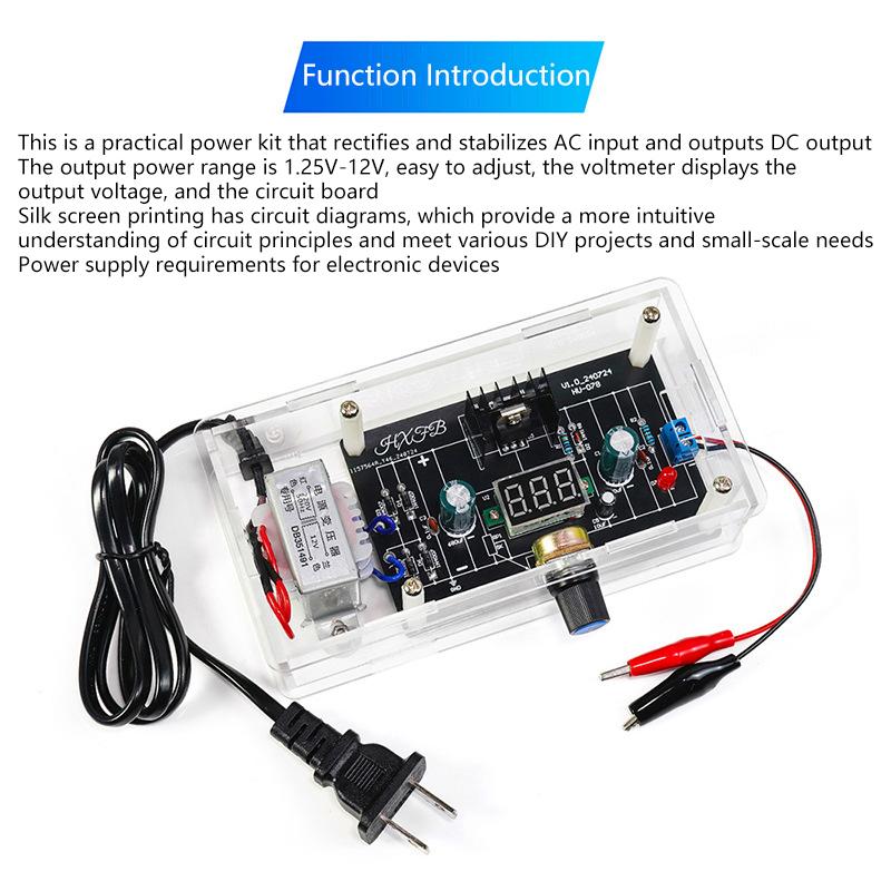 Lm317 Adjustable Power Supply Diy Kit Dc Regulated Power Supply Voltage Module Component Welding Electronic Production Bulk