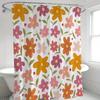 A Whimsical Floral Delight Shower Curtain: Brighten Up Your Bathroom with This Cheerful Design Featuring Colorful Flowers