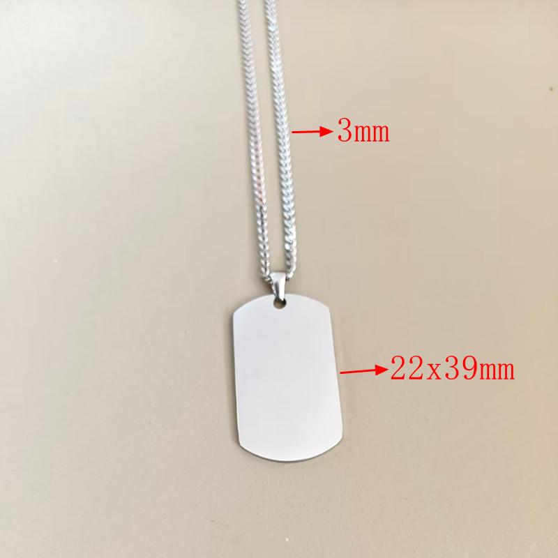 10pcs Titanium Steel Exquisite Trendy Men's Pendant Necklace Polished Mirror Men's Fashion