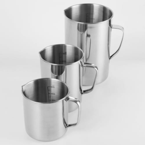 FiveLn Stainless Steel Heat-Resistant Measuring Cup, 500/1000/2000 Ml, Large Capacity with Graduated Measuring Cup, Commercial Grade, Can Also Be Used