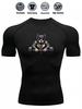 Mens Compression Short Sleeve T-Shirt Muscular Bulldog Weightlifting Graphic Breathable Quick Dry High Elasticity Gym And Streetwear Athletic Top
