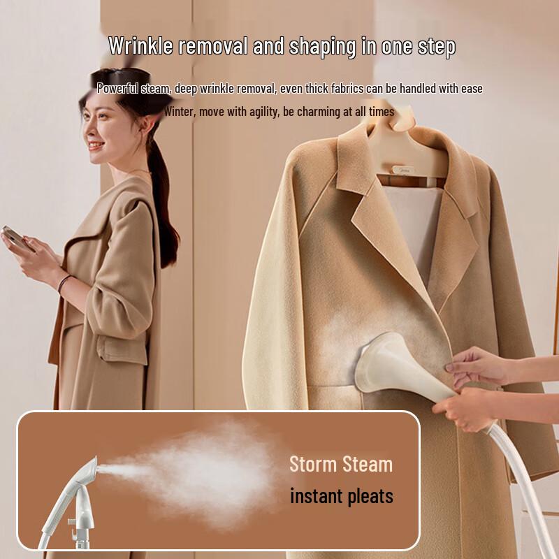 Midea 1800W Double-Pole Garment Steamer with Ironing Board