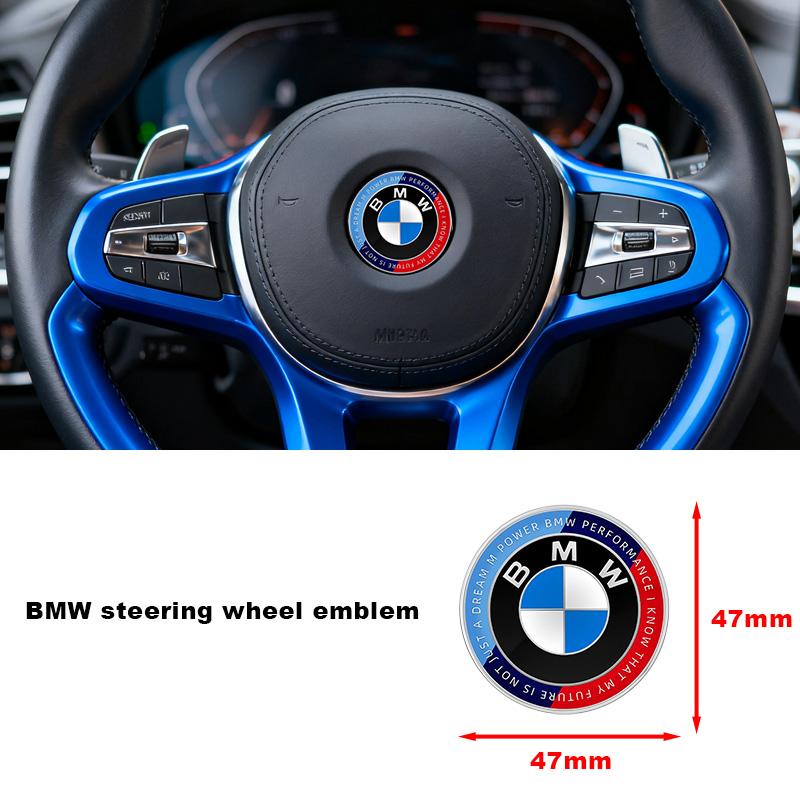 

For50 years steering wheel emblem 45mm badge sticker for BMW 1 3 5 6 7 series logo interior decoration accessories.