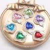 New 10 Piece 22 * 30mm Peach Heart Rhinestone Pearl Alloy Flat Bottom Button DIY Phone Case Hair Accessories Gift Box Clothing D