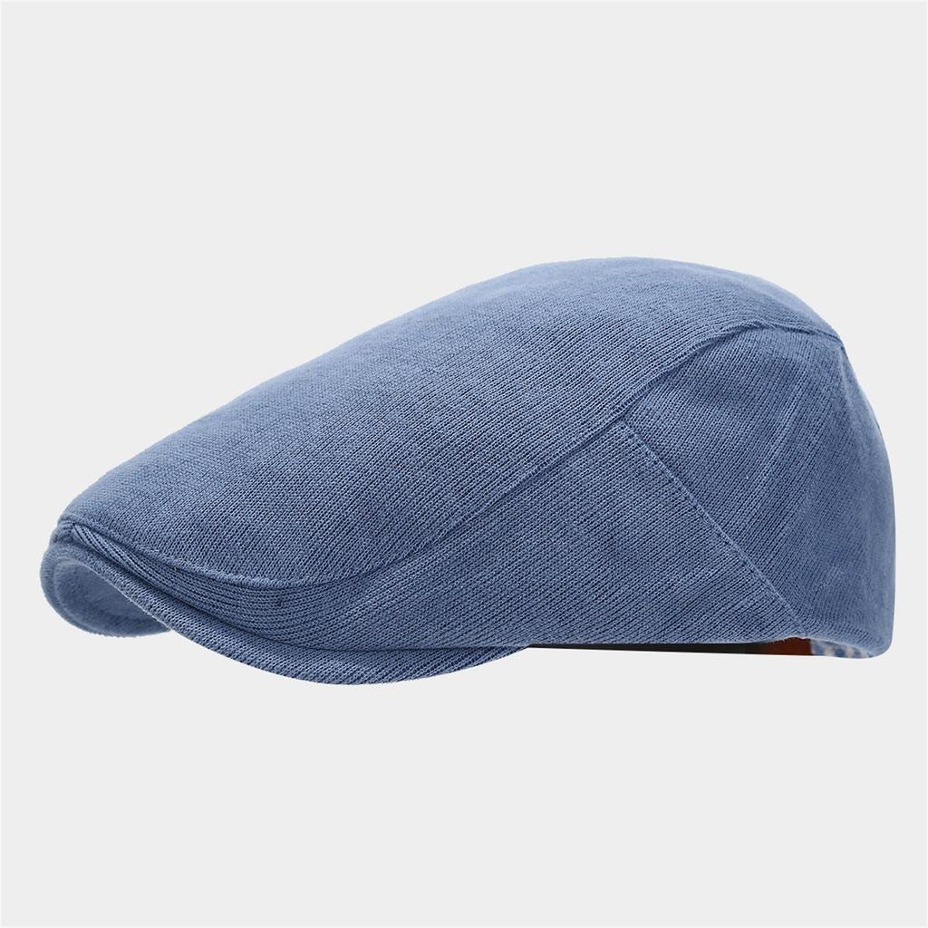 Vintage solid color forward hat knitted cotton peaked cap