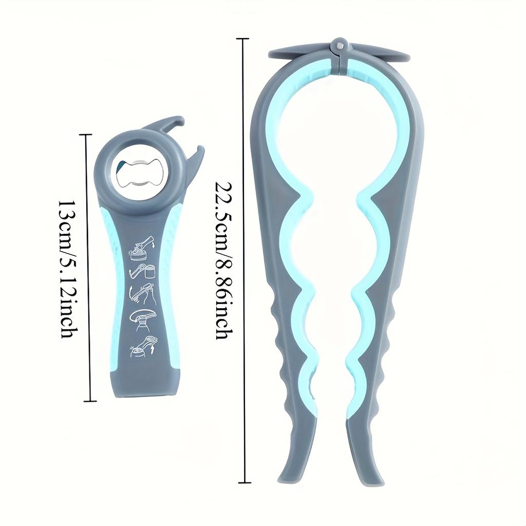 2PCS Latest senior can opener, suitable for those with arthritis and weak hands, multi-functional bottle cap opener
