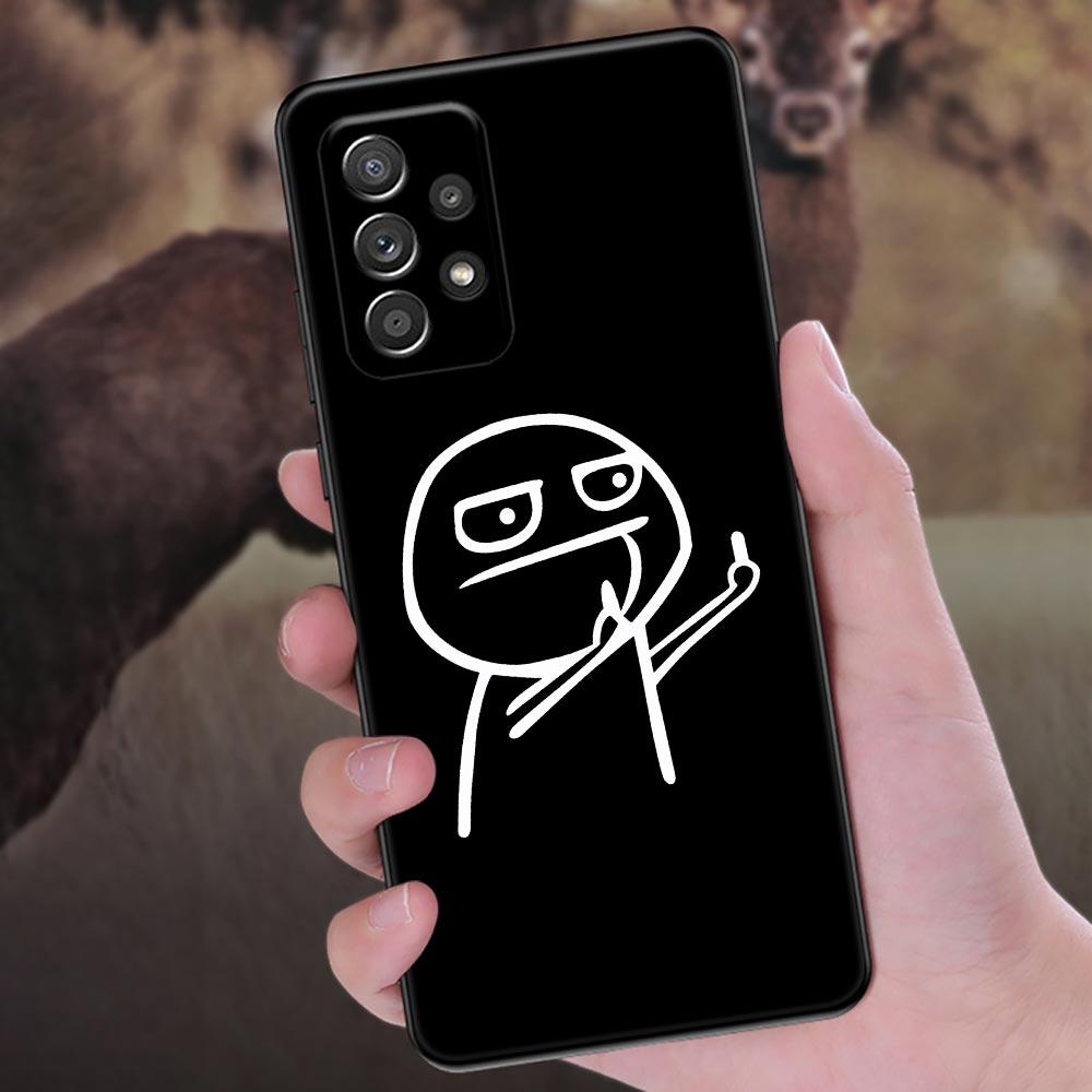 Funny Man Middle Finger Phone Cover Galaxy A53 5G Case For Samsung A54 A52 A52S A51 A71 A73 A72 A41 A42 A91 A32 A33 Black Cases