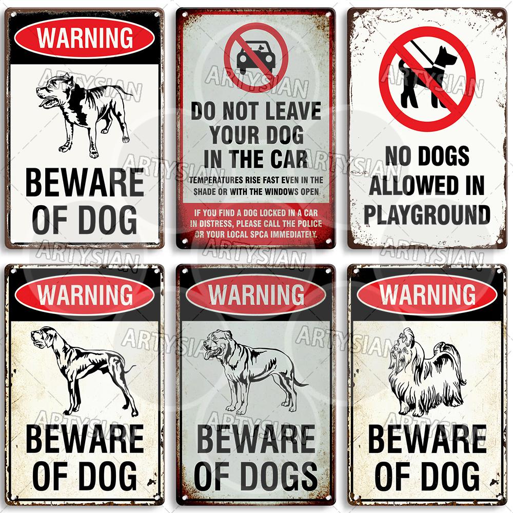 Beware Of Dogs Metal Sign Bichon Bulldog Schnauzer Pit Bull Shar Pei Chihuahua Maltese Greyhound Cairn Staffordshire Great Dane