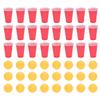 Beer Pong Game Cup 24 Table Tennis Balls 24 Cups Plastic Interesting Portable Reusable Beer Cups