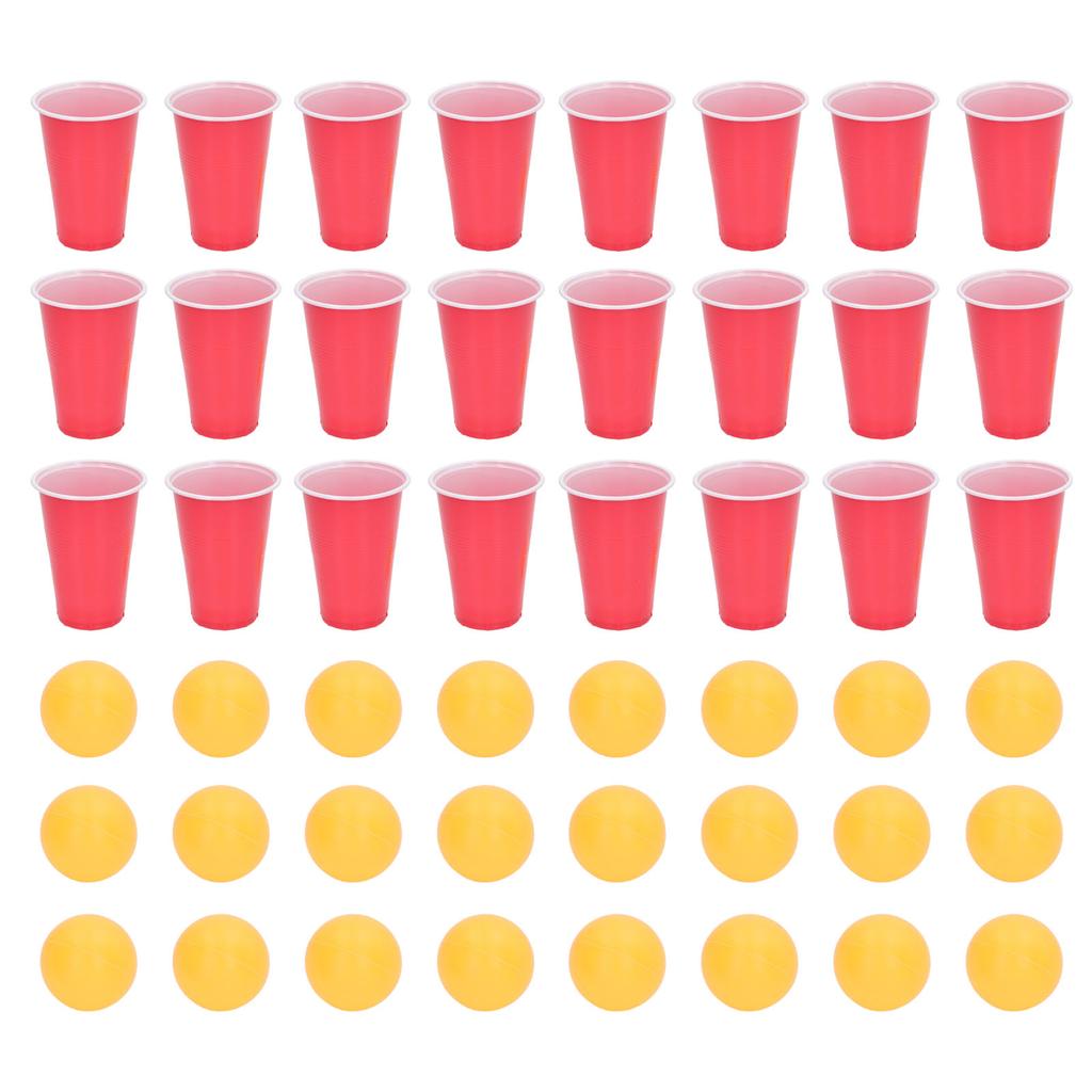 Beer Pong Game Cup 24 Table Tennis Balls 24 Cups Plastic Interesting Portable Reusable Beer Cups