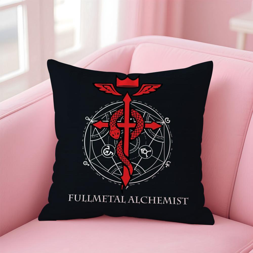 FFullmetal AAlchemist Cushion Cover Linen Pillowcase Cover Soft Decor for Sofa Home Room