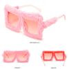 Y2K Trendy Ladies Shades Eyewear for Women Square Frame Soft Fur Plush Sunglasses Ladies Sexy Shades Punk Sun Glasses