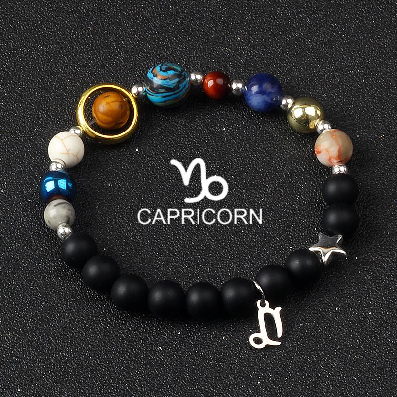 Solar System Galaxy Planets Bracelets for Women Women Zodiac Virgo Cancer Leo Libra 12 Constellation Charm Bracelet Jewelry Gift