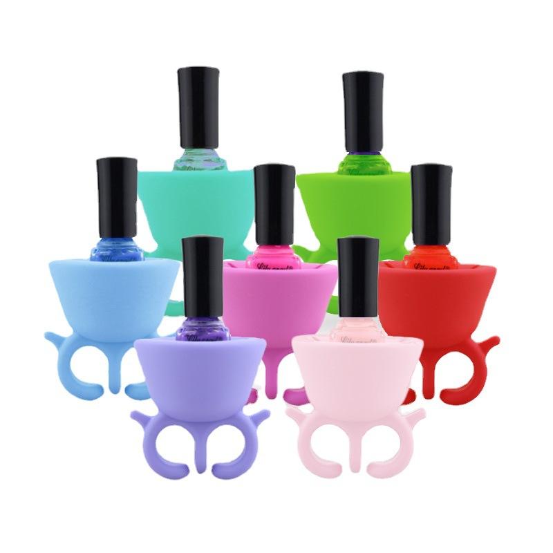 

Силиконовый держатель для бутылки с лаком для ногтей Носимый держатель для ногтей 5.3cm*5.5cm светло-синий