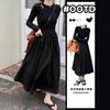 Black Suspender Vest Dress Women's New Summer Niche Design Sense Sleeveless Knitted Hepburn Style Long Skirt
