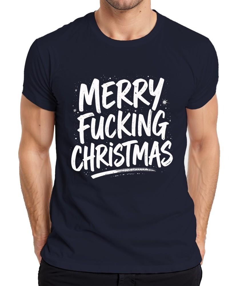 Merry Fucking Christmas Xmas Cheeky Sarcastic Gift Unisexs Tshirt S