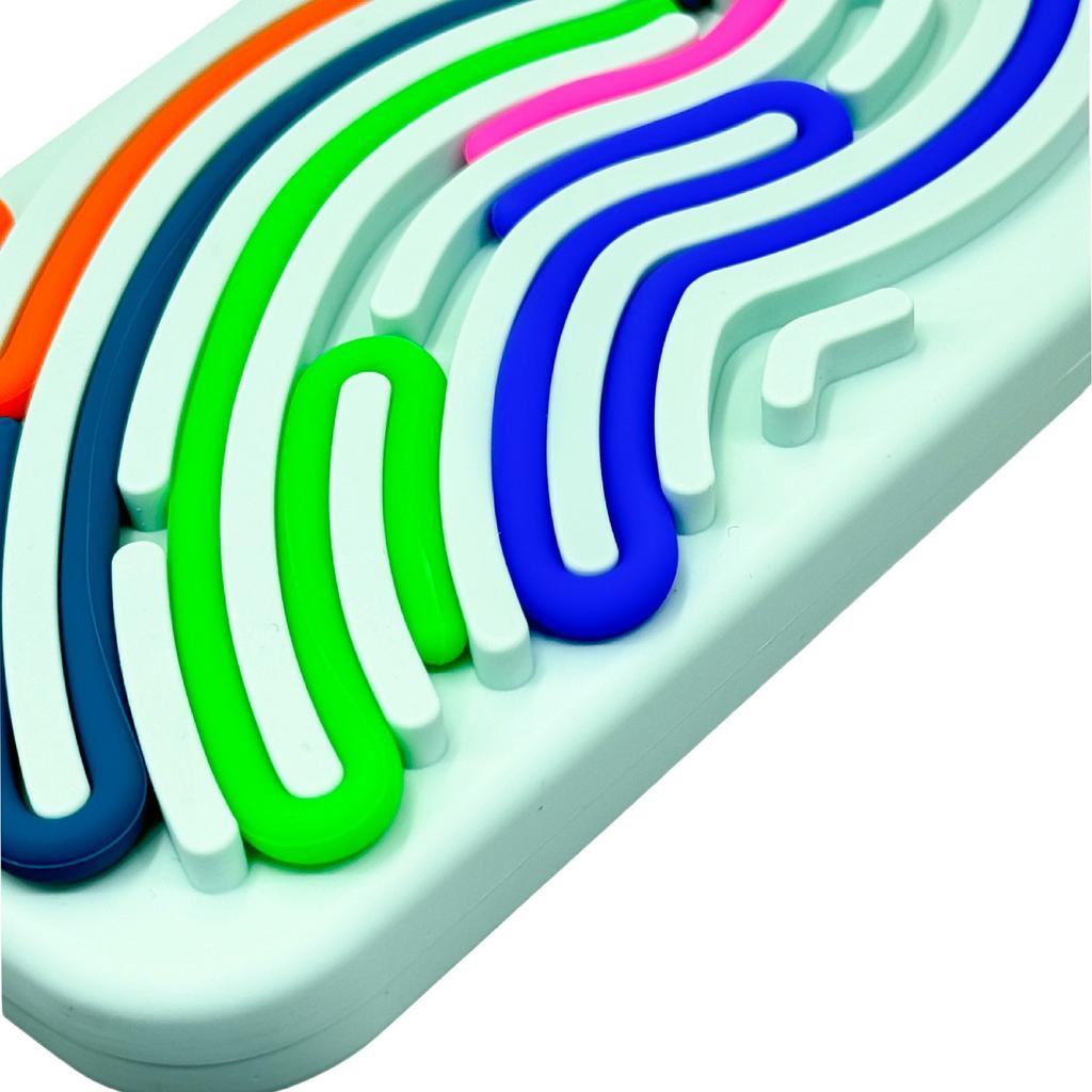 For iPhone 16 Pro Case 3D Stress Relief DIY Colorful Bar Silicone PC Phone Cover Arc Stripe