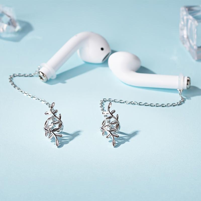 Двухпакетная модель полых листьев Универсальная для наушников Airpod Противопотерянный зажим для уха Новый темперамент Универсальный унисекс Зажим для уха против падения white