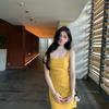 Temperament Korean version of square neck pleated waist summer suspender dress slim sexy short skirt spring summer skirt
