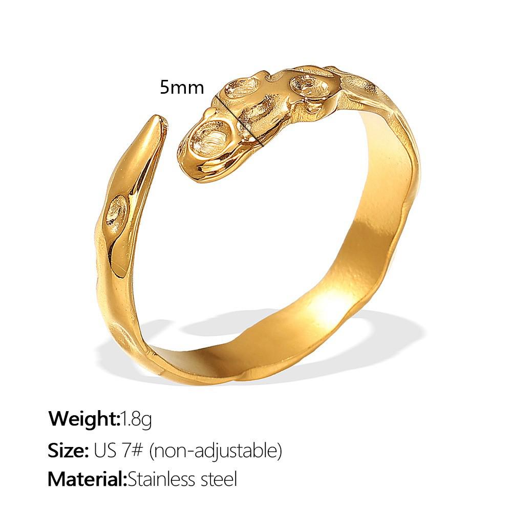 Chic Women's Open Stainless Steel Geometric Ring