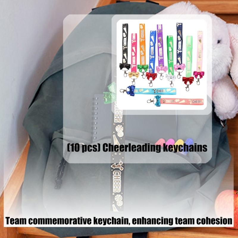 Pack Of 10 Cheerleader Keychains Soft Polyester Accessories For Sports Enthusiasts Sturdy And Lightweight Design