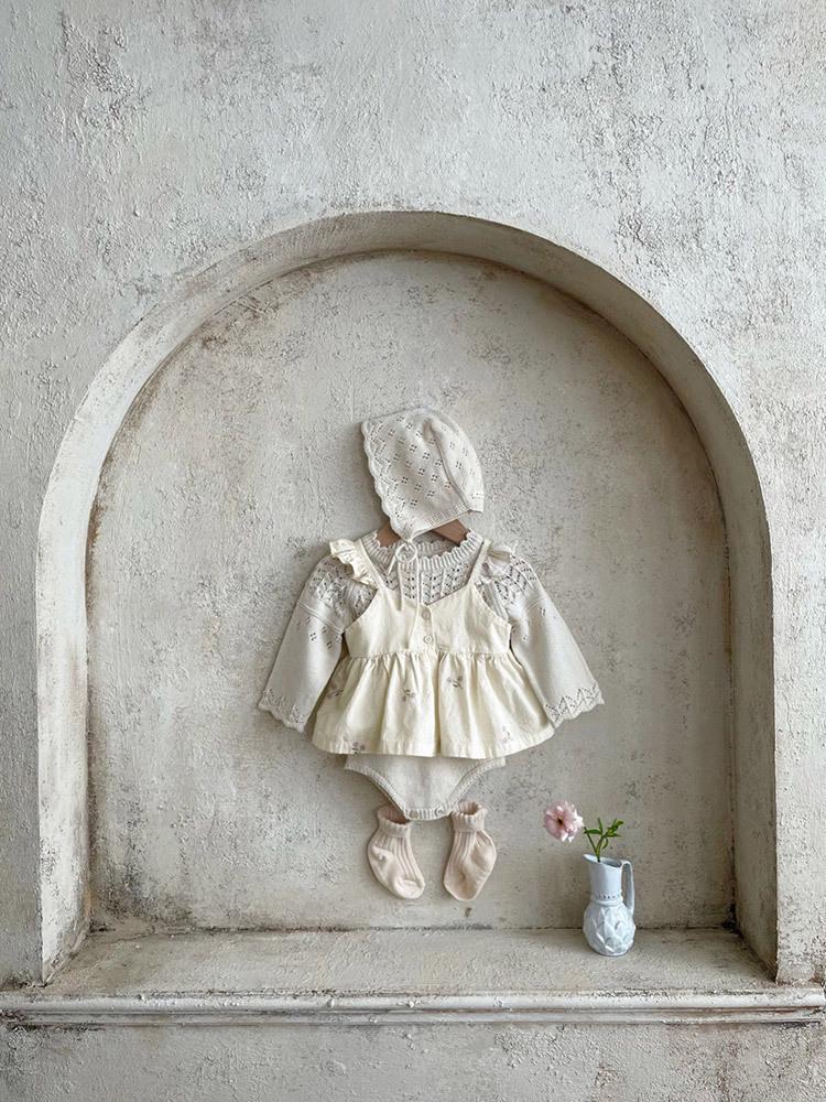 Girls' Embroidered Ruffle Strap Dress & Bloomers - Baby Summer Outfit Set