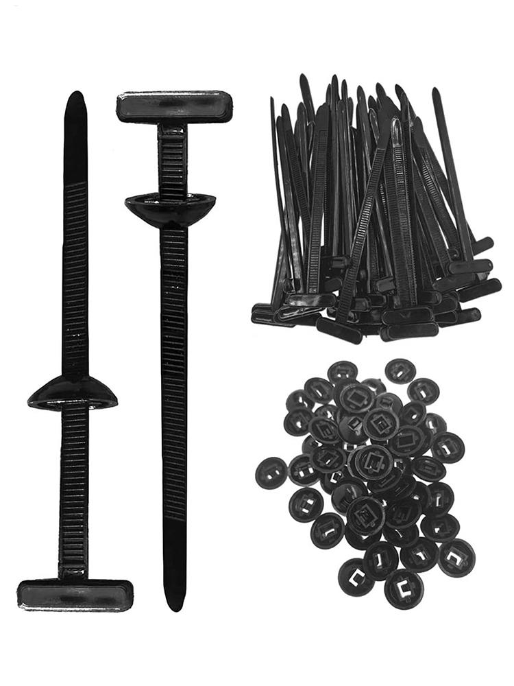 100pcs Car Cable Tie Buckle Fastening Straps Tools UV-Resistant Nylon Buckle Heavy Duty Multipurpose Fastener For Home Car