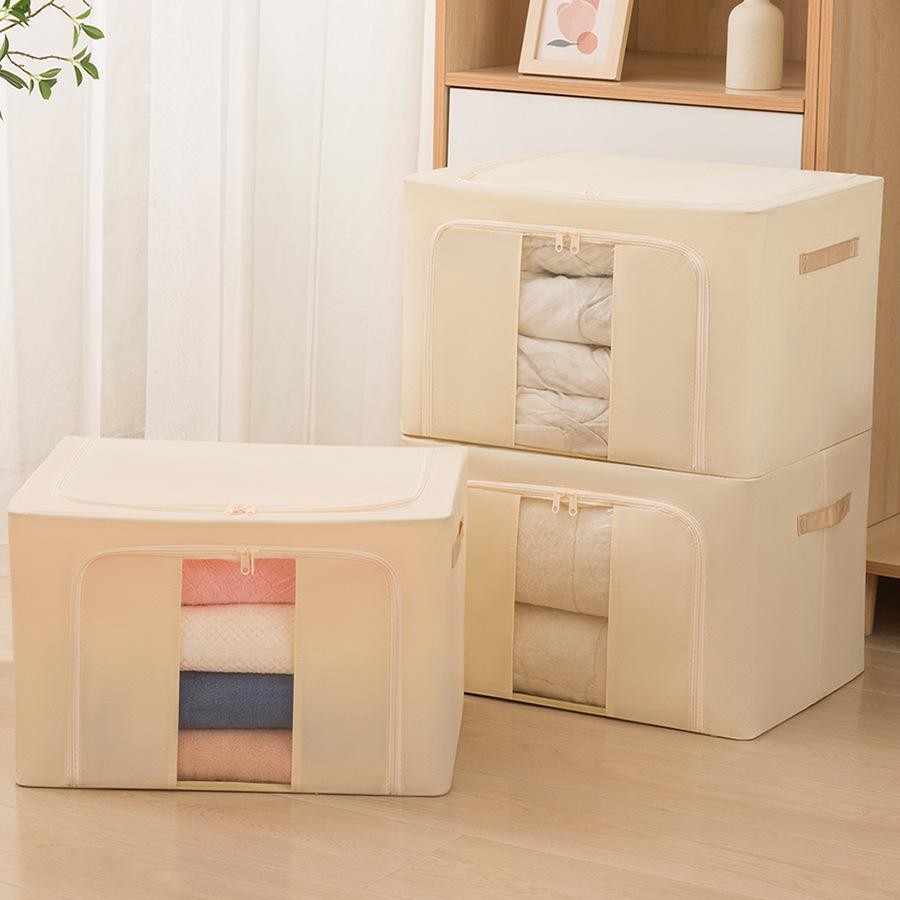 Faltbare Aufbewahrungsbox mit großem Fassungsvermögen und Deckel, Stoff-Aufbewahrungsbehälter für Kleidung, Schrank, Schlafzimmer und Heimorganisation