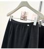 Korean Style Elastic Waist Sports Skirt - Back Slit, High Waist, Thick Woolen for Autumn/Winter