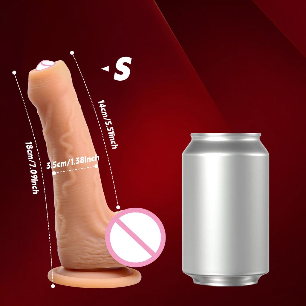 Small Dildo Long Foreskin Soft Silicone Penis Stimulation Anal Testis Dick Suction Cup Realistic Dildos Adult Sex Toy For Women