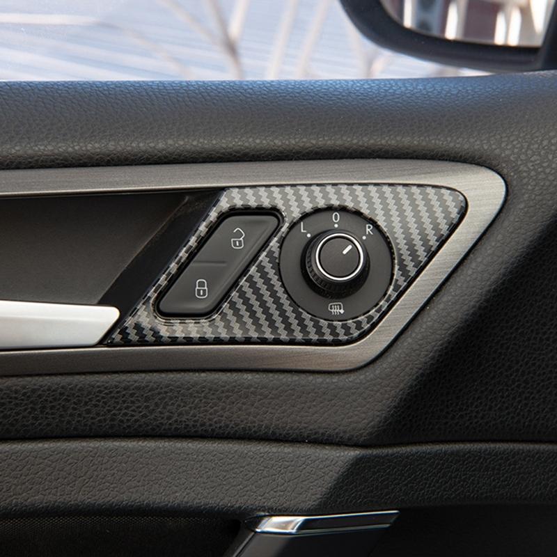 DT08 Car Interior Door Handle Panel Cover Trim for Golf 7 7.5 MK 7 2014- Door Seat Lock Button Panel Carbon Fiber