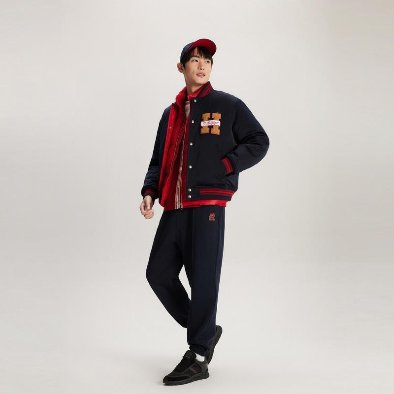 Tommy Hilfiger Year Of The Dragon Series Reversible Embroidered Loose Baseball Jacket Men Jackets Navy-Blue MW0MW34190