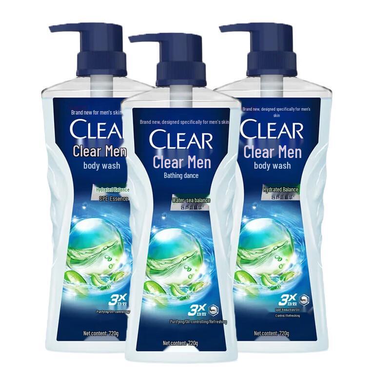 Clear Men Oil Control & Hydrating Shower Gel 3-Pack