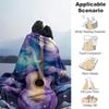 1pc Guitar Galaxy Printing Lightweight Flannel Blanket, Comfortable and Warm Blanket, for Camping Sofa Bed and Couch Office, Suitable for Gif
