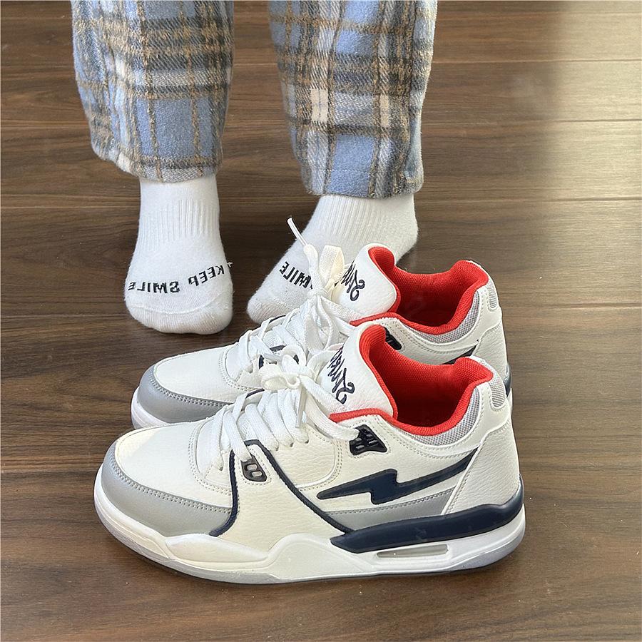 Hongkong-Stil Luftkissen-Plateauschuhe Herren Ins Trend 2026 Sommer Neue Studenten Paare Dicksohlige Sportliche Freizeitschuhe Weiß